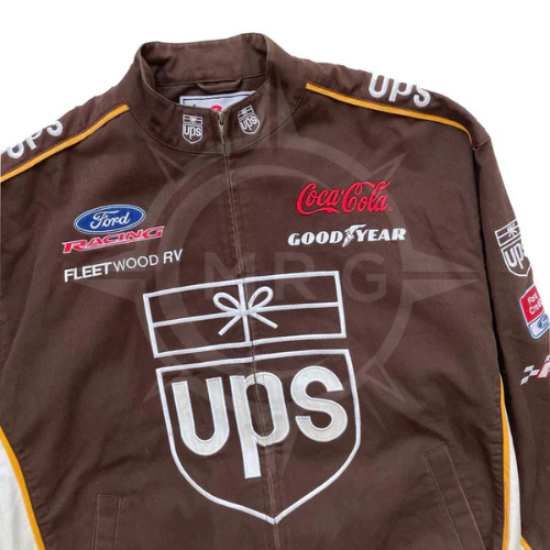 Vintage UPS Brown Nascar Jacket